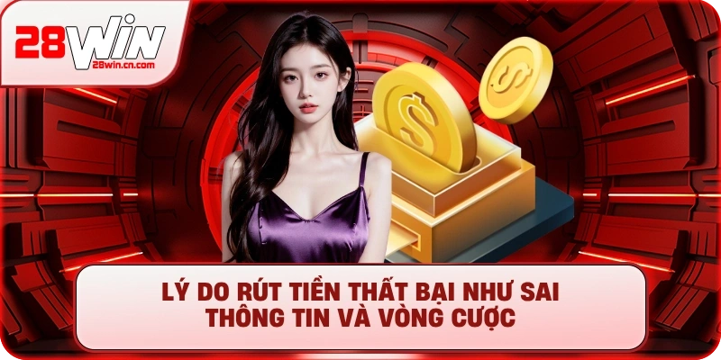 Lý do rút tiền thất bại như sai thông tin và vòng cược